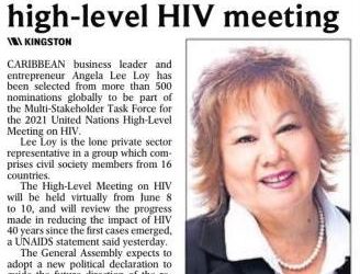 Chairman Angela Lee Loy joins global task force supporting the UN High Level Meeting on HIV